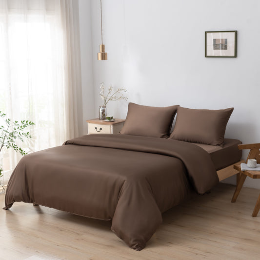 Eenpersoons Beddengoedset - Coffee Brown