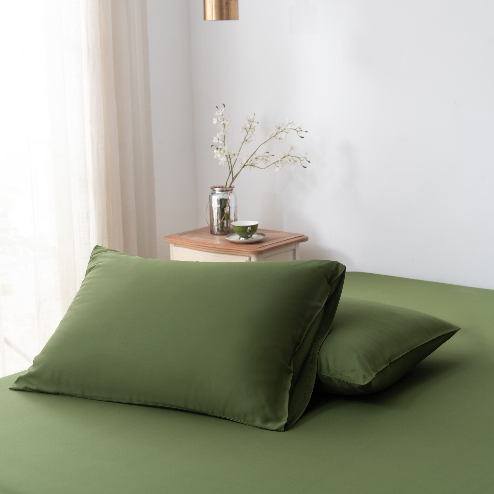 Eenpersoons Beddengoedset - Deep Moss