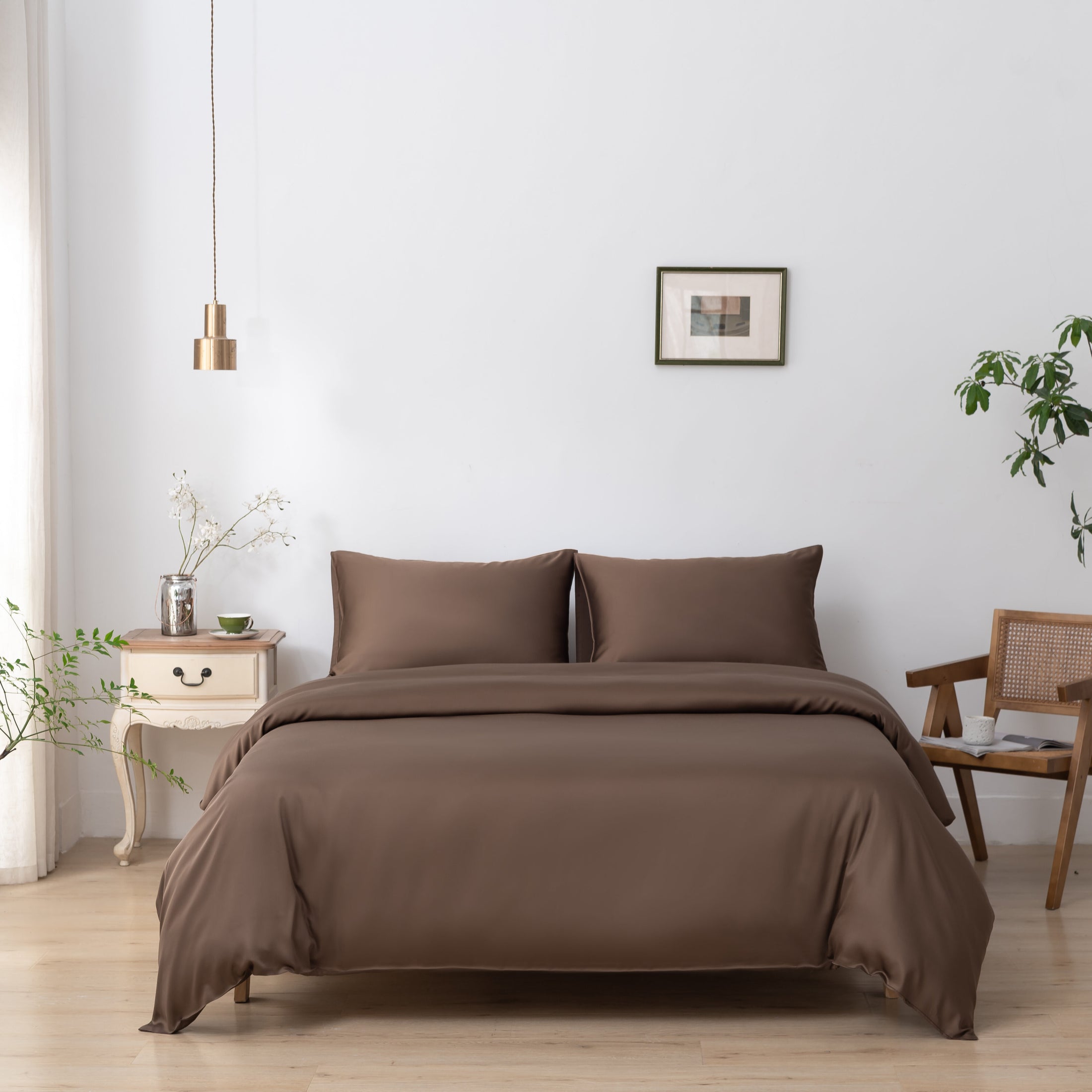Tweepersoons Beddengoedset Xl - Coffee Brown