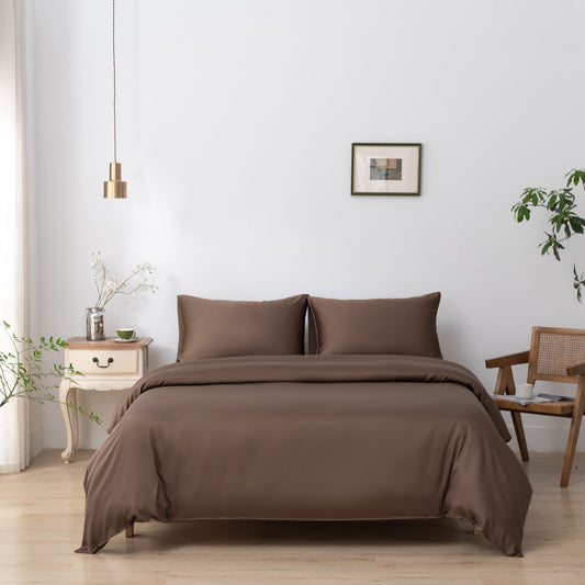 Tweepersoons Beddengoedset Xl - Coffee Brown