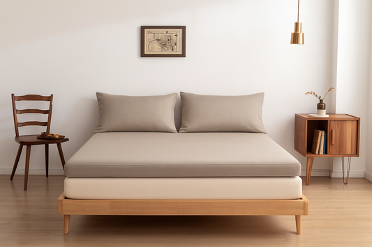 Hoeslaken (Topdekmatras) - Soft Taupe - Premium